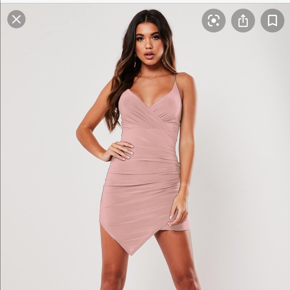 NWT! Blush slinky strappy wrap cami mini dress